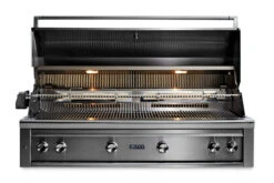 Lynx 54” Built-in Grill With 1 Trident Infrared Burner And 3 Ceramic Burners, Rotisserie - L54TR -Outdoor Grill Life Shop Lynx L54TR Hood Open 62542.1644355376.1500.1500