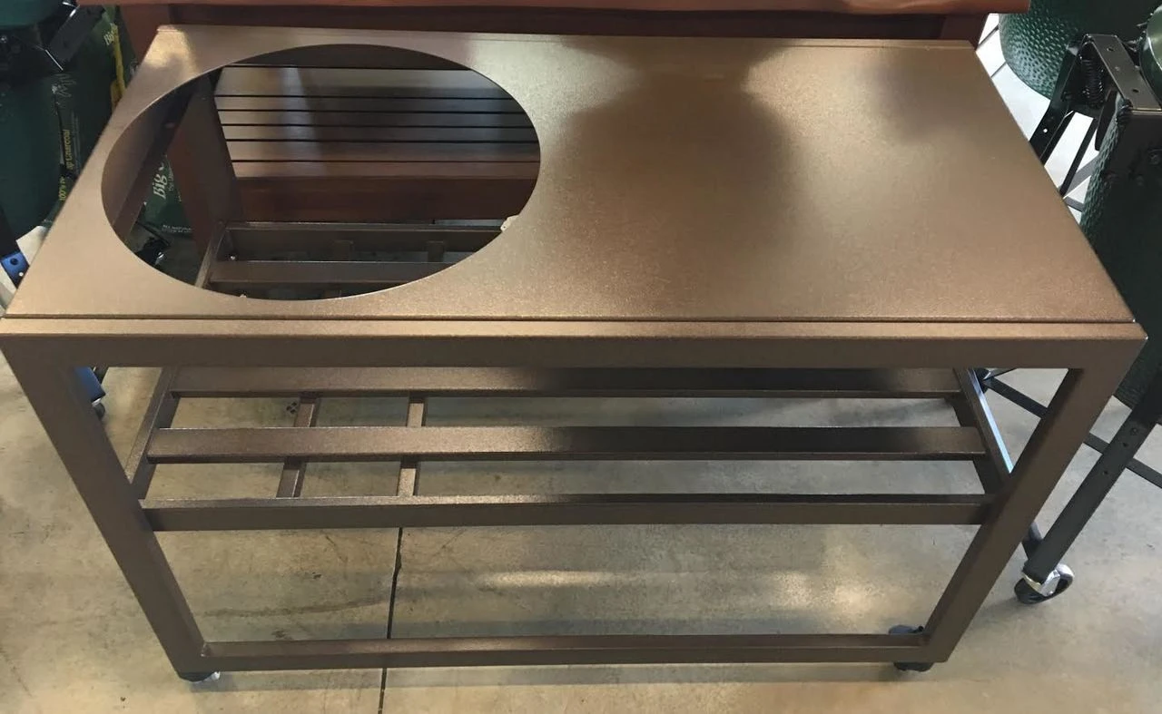 Challenger Large Big Green Egg Open Speckled Walnut Cart 1 Challenger Large Big Green Egg Open Speckled Walnut Cart