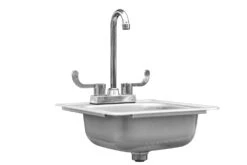 Summerset 15×15″ Stainless Drop In Sink With Hot/Cold Faucet - SSNK-15D -Outdoor Grill Life Shop Summerset Sink Drop in 15 28816.1642779752.1500.1500
