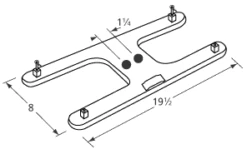 19.5" MHP, PGS Stainless H Twin Burner Head - 10612
