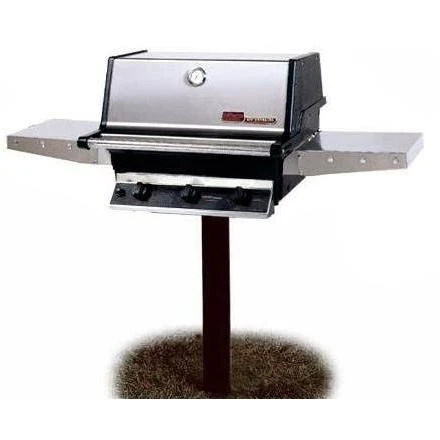 MHP THRG2 Hybrid Natural Gas Grill W/ SearMagic Grids On In-Ground Post 1 MHP THRG2 Hybrid Natural Gas Grill W/ SearMagic Grids On In-Ground Post