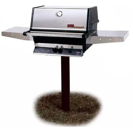 MHP TJK2-P Propane Gas Grill W/ Stainless Steel Grids On In-Ground Post 1 MHP TJK2-P Propane Gas Grill W/ Stainless Steel Grids On In-Ground Post